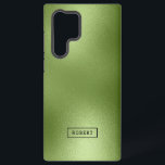 Modern Shiny Green Abstract Background Monogram Samsung Galaxy Case<br><div class="desc">Elegant modern simple shiny abstract green background. Custom monogram.</div>