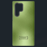 Modern Shiny Green Abstract Background Monogram Samsung Galaxy Case<br><div class="desc">Elegant modern simple shiny abstract green background. Custom monogram.</div>
