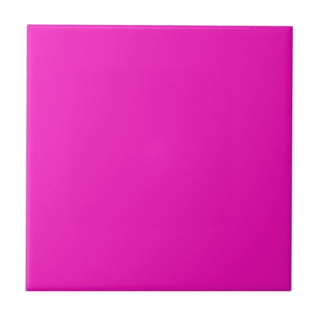 Modern Shocking Pink Solid Colour | Deep Pink Ceramic Tile (Front)