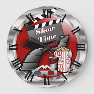 Modern Showtime Movie Theatre Large Clock