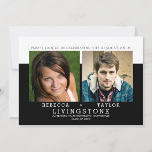 Modern Siblings Photo Graduation Announcement