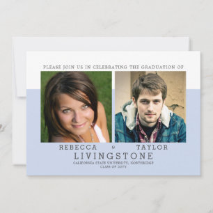 Modern Siblings Photo Graduation Announcement
