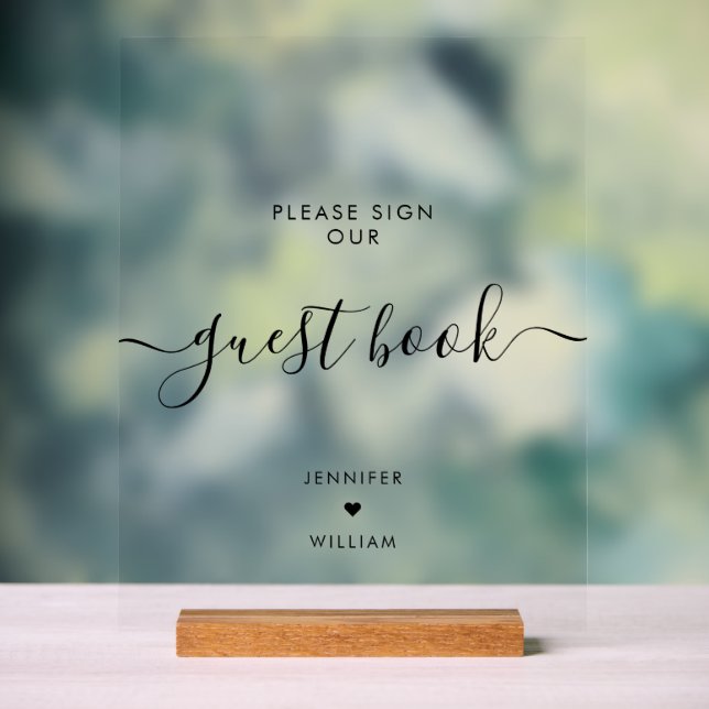 Modern Sign Our Guest Book Wedding Black (Neutral)