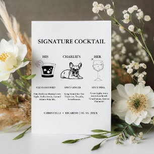 Modern Signature Coctail Drink Wedding Bar Sign