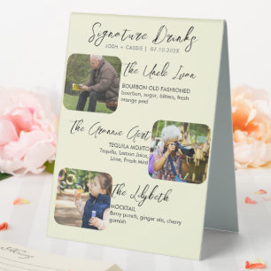 Modern Signature Drinks Three Photo Wedding