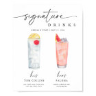 Modern Signature Drinks Wedding Sign Bar Sign