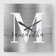Modern Signature Monogram Silver Foil