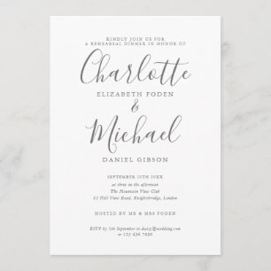 Modern Signature Rehearsal Dinner Invitation