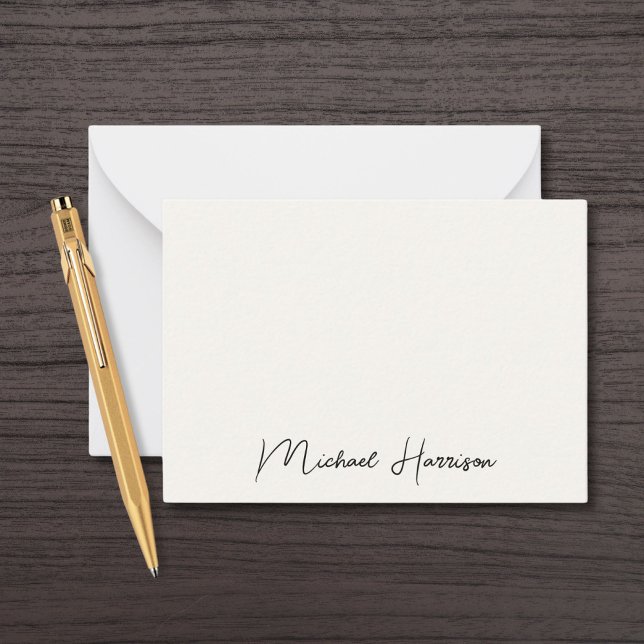 Modern Signature Script Monogram Cream Card (Creator Uploaded)