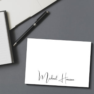 Modern Signature Script Monogrammed Card