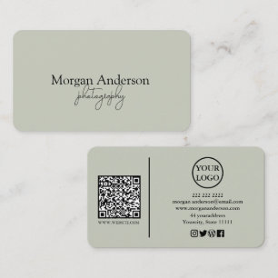 Modern Signature Script QR Code Social Business Card