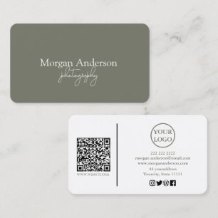 Modern Signature Script QR Code Social Business Card