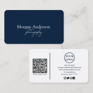 Modern Signature Script QR Code Social Business Card