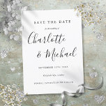 Modern Signature Wedding Save the Date Invitation<br><div class="desc">Featuring signature style names,  this elegant grey and white save the date card can be personalised with your special wedding day information in chic grey lettering. Designed by Thisisnotme©</div>