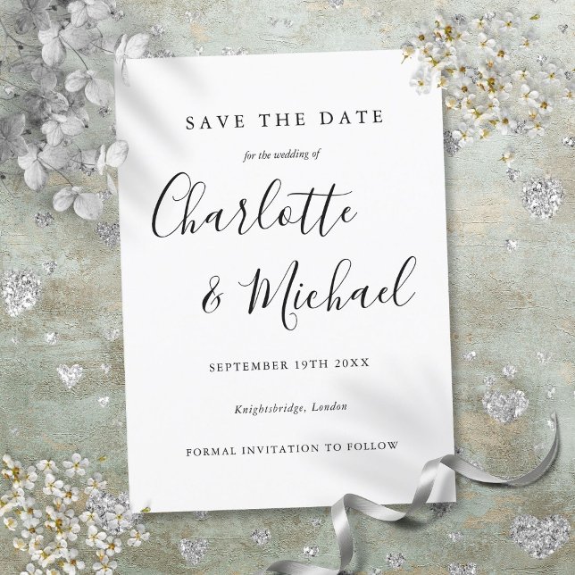 Modern Signature Wedding Save the Date Invitation (Modern Signature Wedding Save the Date Invitation)