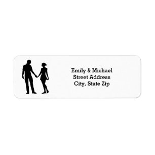 Modern Silhouette Couple - Return Address Labels