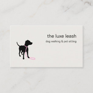 Modern Silhouette Dog Walker Pet Sitter Business Card