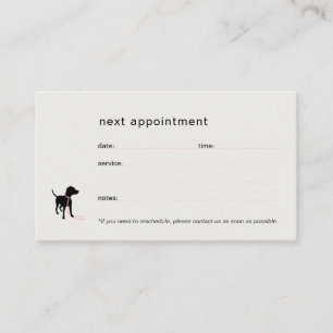 Modern Silhouette Dog Walker Pet Sitting  Appointment Card