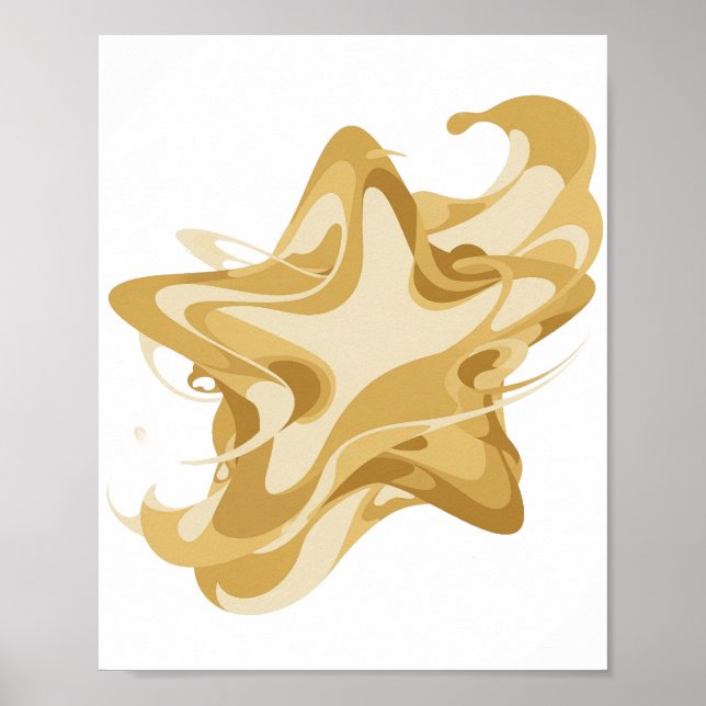 Modern Silver ABSTRACT ART Graphic Design Poster (Front)