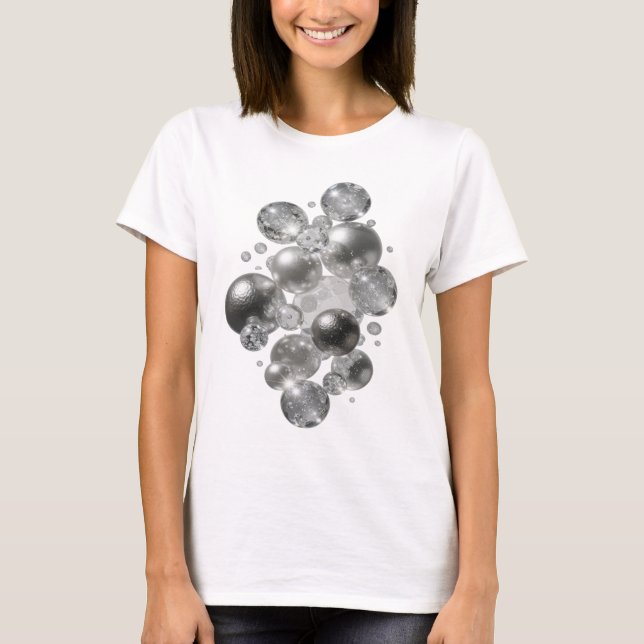 Modern Silver ABSTRACT ART Graphic Tee (Front)