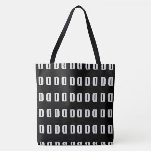 Modern Silver and Black Pattern Tote Bag