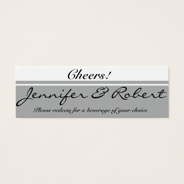 Modern Silver and Buttercup Flower Drink Ticket (Front)