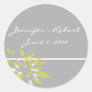 Modern Silver and Buttercup Flower Envelope Seal