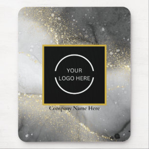 Modern Silver and Gold Company Name & Logo Mouse Pad