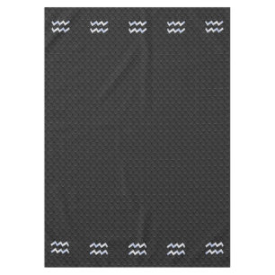 Modern Silver Aquarius Zodiac Sign on Snake Tablecloth