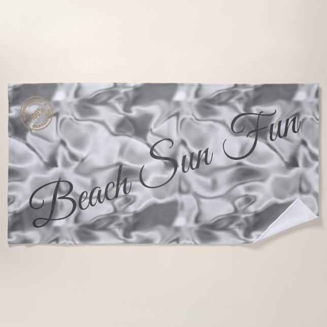 Modern Silver Beach Towel (Front)