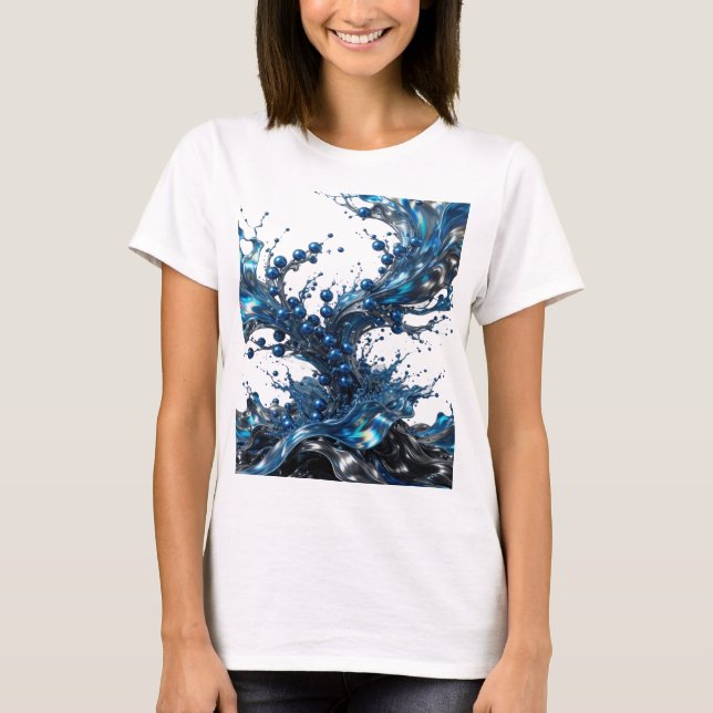 Modern Silver BLUE METAL FLUX Custom Tee (Front)
