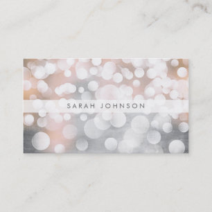 Modern Silver Bokeh Hair Stylist Appointment Card