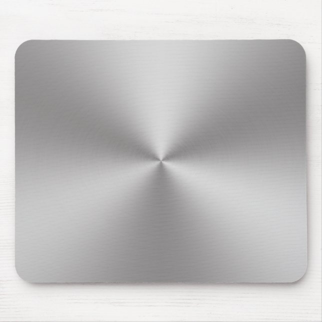 Modern Silver Brushed Metal Look | Radial Mouse Pad (Front)