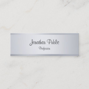 Modern Silver Calligraphy Script Elegant Template Mini Business Card