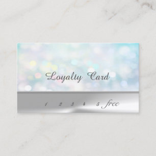 Modern Silver Colourful  Bokeh   Loyalty Card