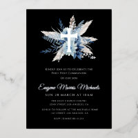modern silver cross first communion