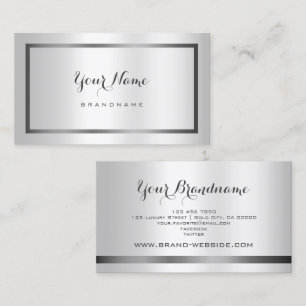 Modern Silver Effect with a Stylish Shimmer Frame Business Card