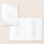Modern Silver Foil Confetti Dots Wedding Programs Foil Card<br><div class="desc">A modern and elegant folded wedding programs featuring modern typography and confetti dots. This wedding programs will be perfect for formal weddings and Christmas weddings. The front and back of the card are printed using REAL silver foil. The inside of the card is not foil.</div>