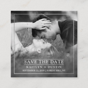 Modern Silver Foil Photo Save The Date Enclosure Card