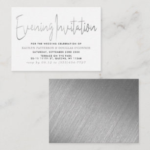 Modern Silver Foil Script Evening Invitation