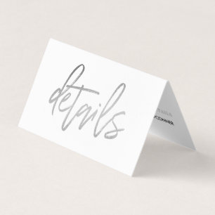 Modern Silver Foil Script with Photo Detail Card