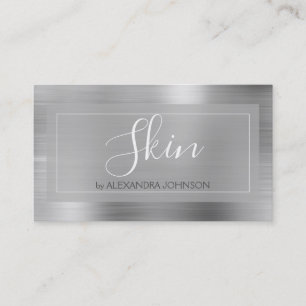 Modern Silver Foil Skin Care Business Card