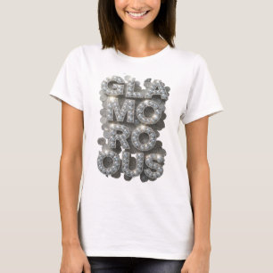 Modern Silver GLAMOROUS 3D Text Art T-Shirt