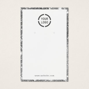 Modern silver glitter custom logo earring display