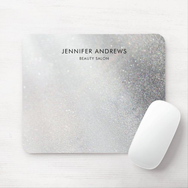Modern Silver Glitter Salon  Mouse Pad (With Mouse)