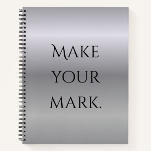 Modern Silver Gradient Motivational Personalised Notebook