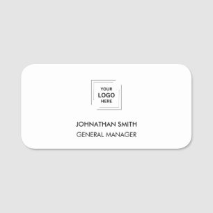 Modern Silver Grayscale Corporate Identity Name Tag