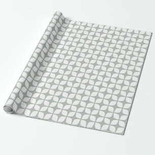 Modern Silver Grey Geometric Wrapping Paper