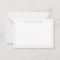 Modern Silver Grey Professional Simple Thin Border