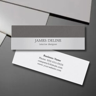 Modern Silver Grey Texture Interior Designer Mini Business Card